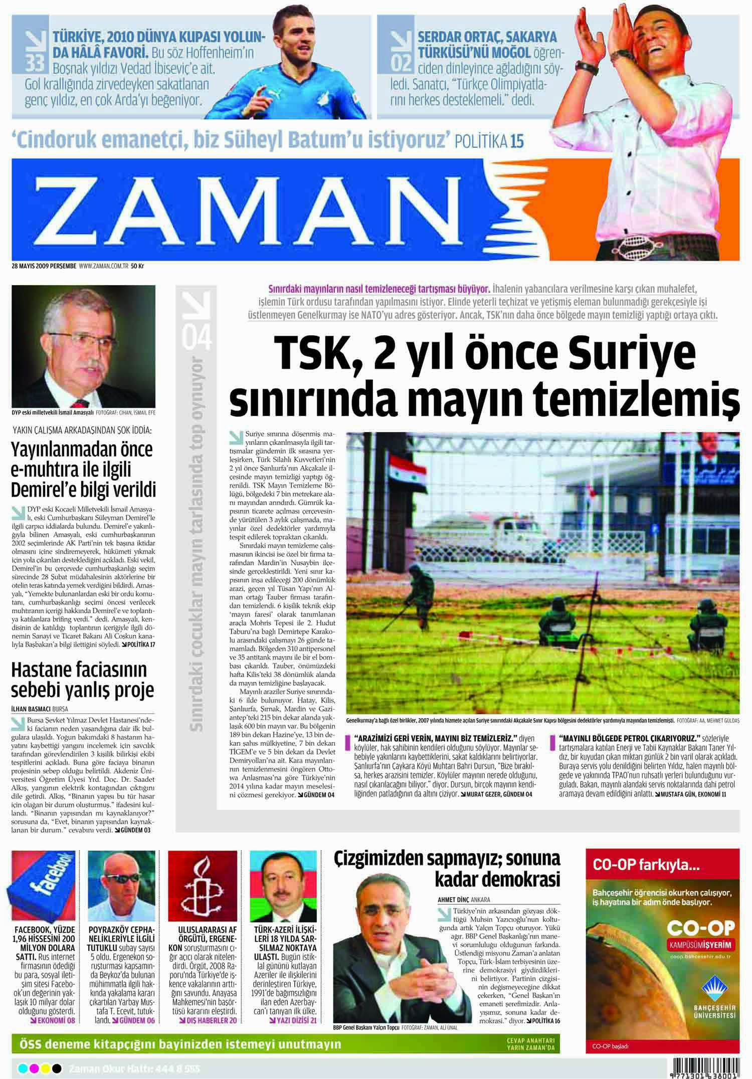 Στην τουρκική εφημερίδα "Zaman"…